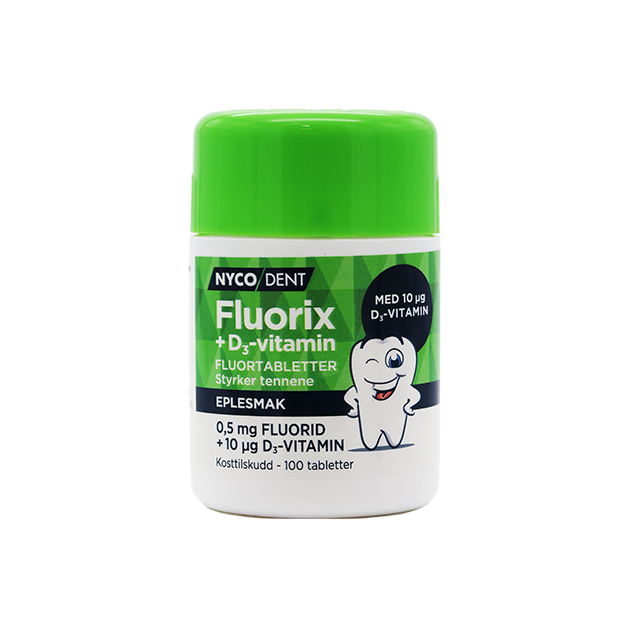 NYCODENT Fluorix Eplesmak + 10 μg D3-vitamin