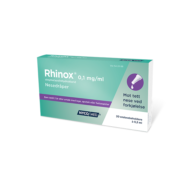Rhinox nesedråper 0,1 mg er tilbake!