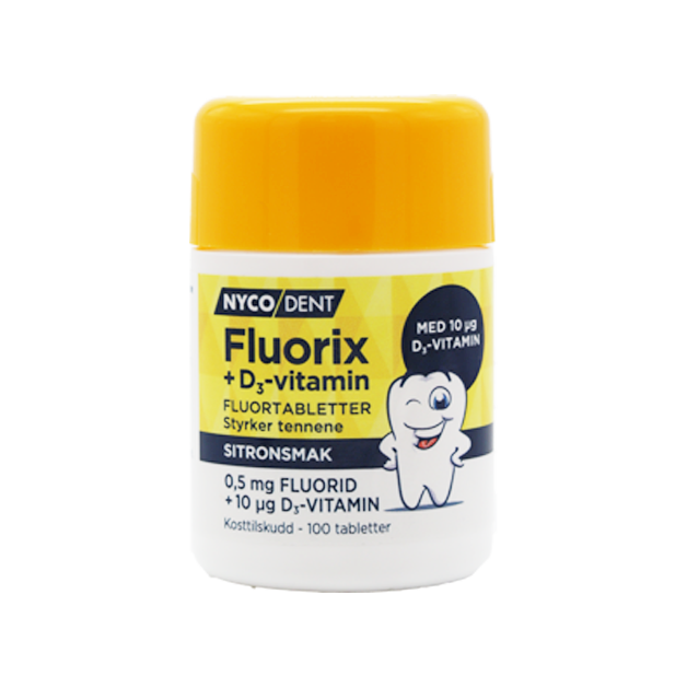 NYCODENT Fluorix Sitronsmak + 10 μg D3-vitamin